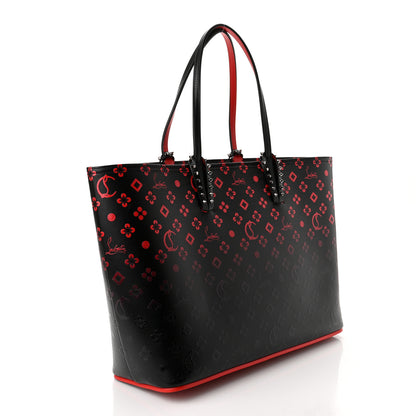 Christian Louboutin Perforated Calfskin Degrade Loubinthesky East West Cabata Tote Black Red 4 of 11