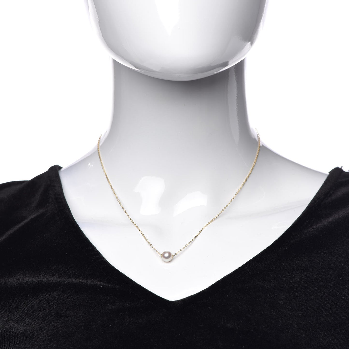 18K Yellow Gold Akoya Pearl 8mm Single Pendant Necklace