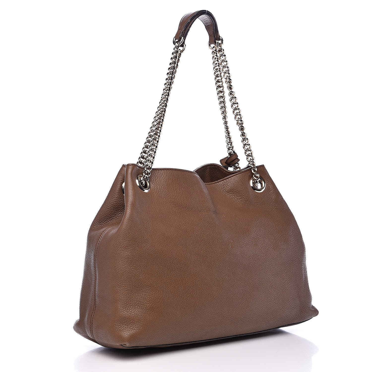 Gucci Pebbled Calfskin Medium Soho Chain Shoulder Bag Maple Brown 3 of 16