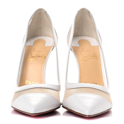 Christian Louboutin Kid Rete Galativi 100 Pumps 35 Bianco 2 of 16