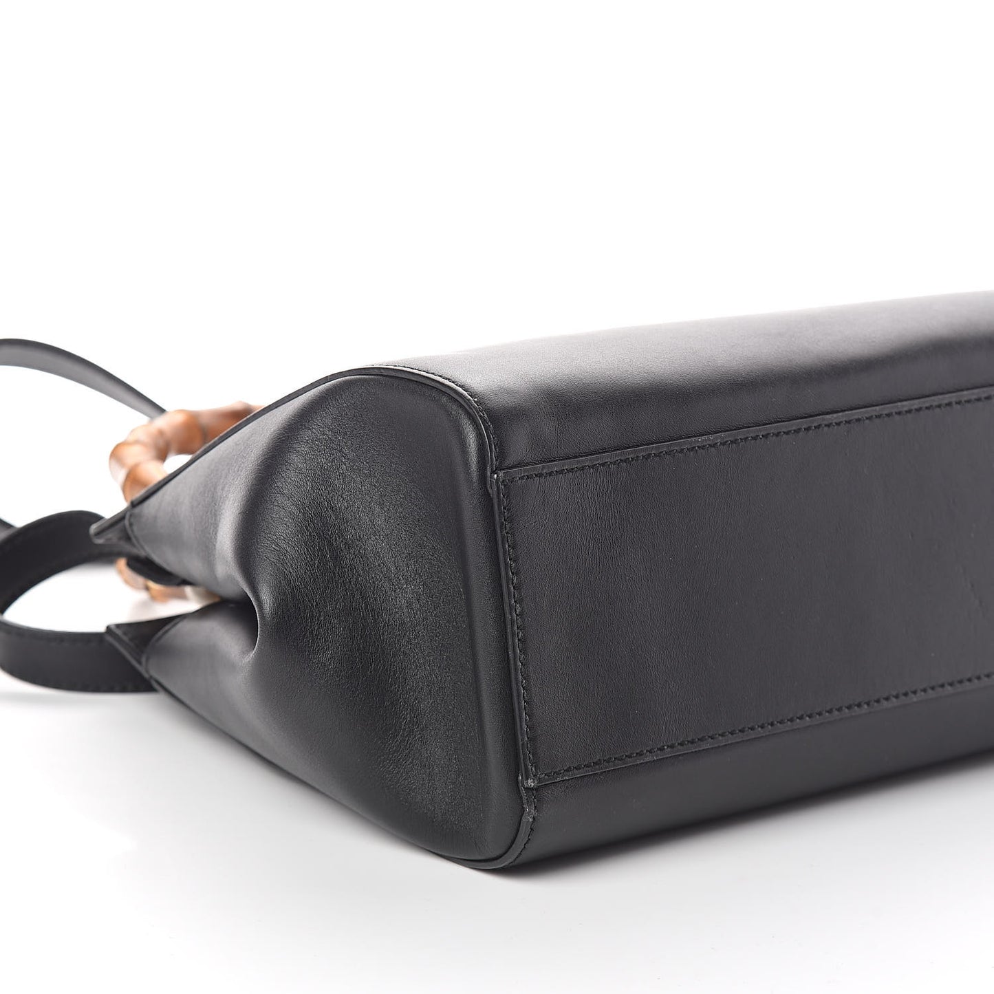 Nappa Bamboo Small Nymphaea Top Handle Bag Black