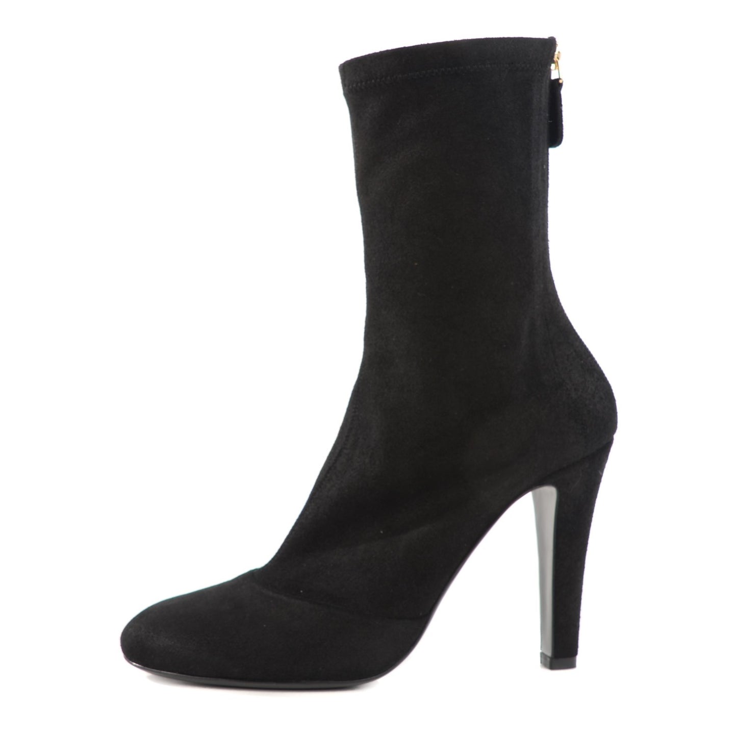 Suede Lambskin Tall Zip Boots 39 Black