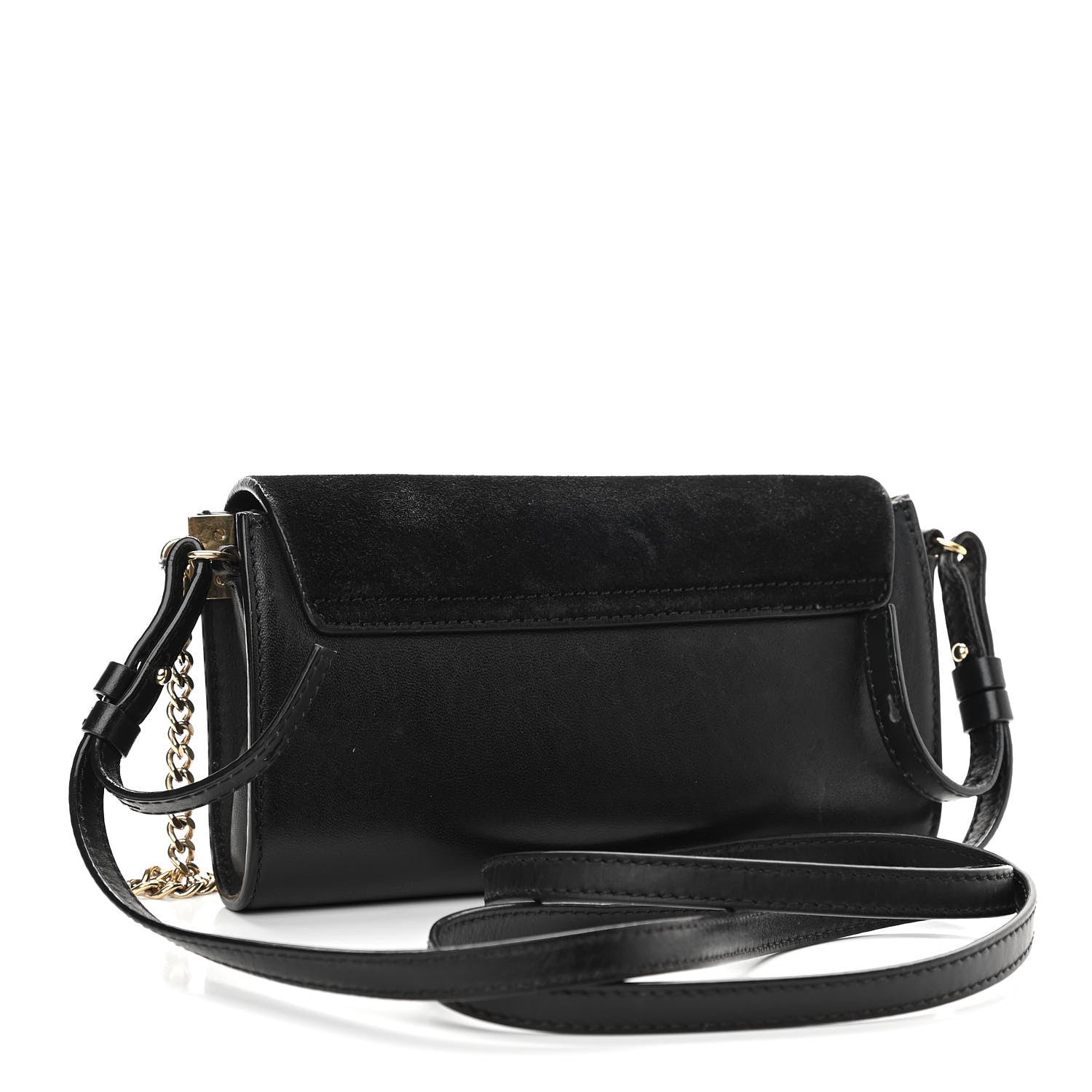 Chloe Suede Calfskin Mini Faye Shoulder Bag Black 2 of 16