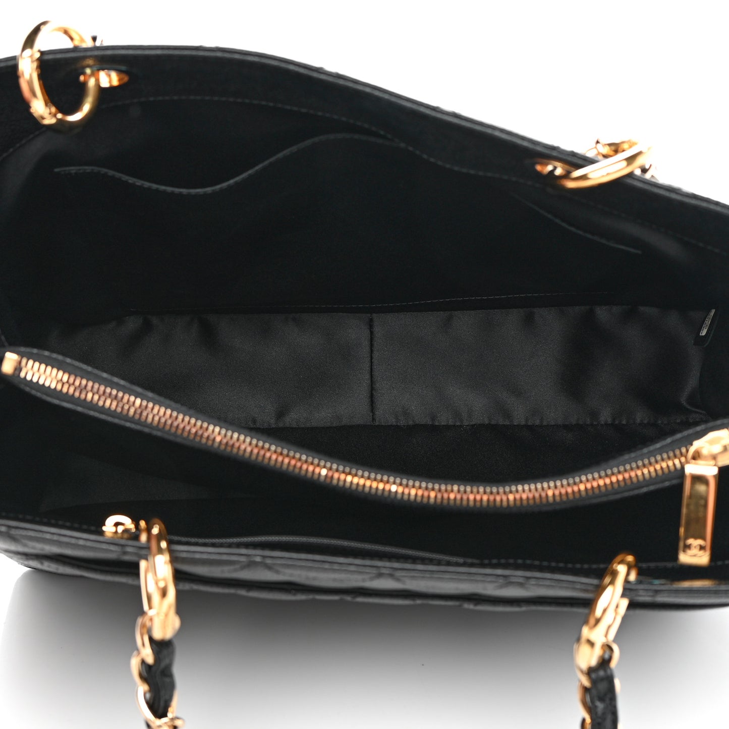Caviar Quilted Grand Shopping Tote GST Black