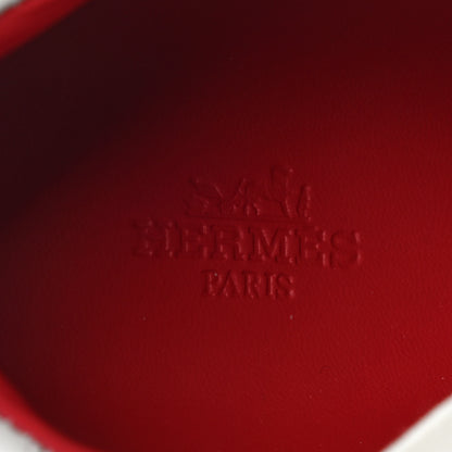 Hermes Calfskin Deep Sneakers 37 White Lipstick Red 7 of 9
