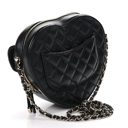 Chanel Lambskin Quilted CC In Love Heart Bag Black 3 of 11