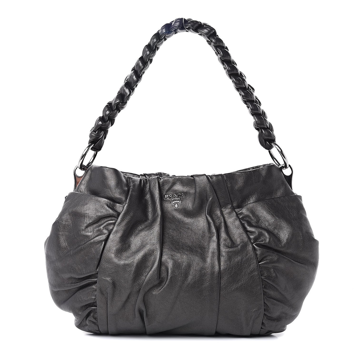 Prada Vitellino Mordo Hobo Piombo Mordo 1 of 14