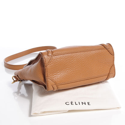 Celine Pebbled Leather Nano Luggage Camel 4 of 8