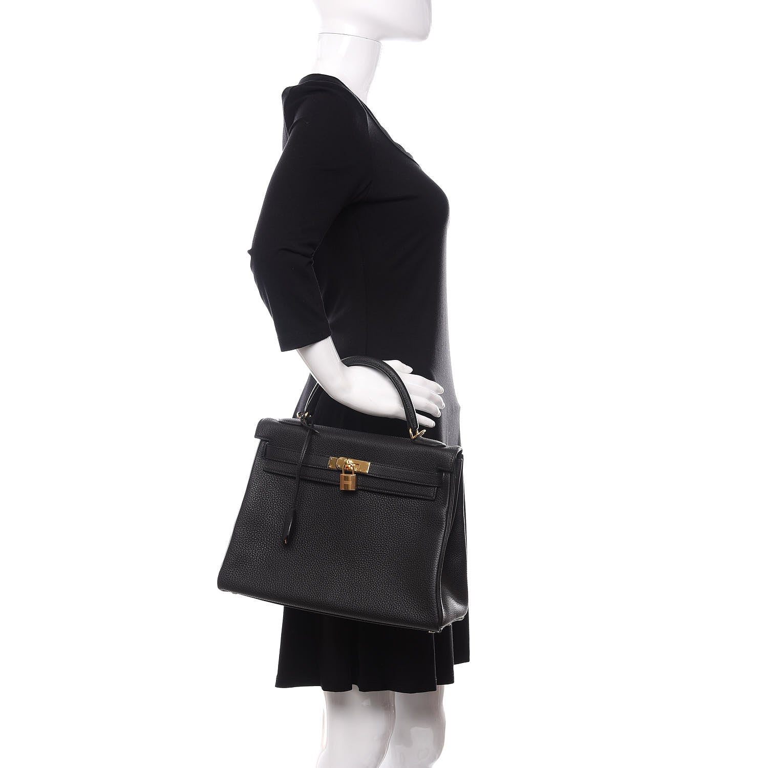 Hermes Togo Kelly Retourne 32 Black 3 of 12