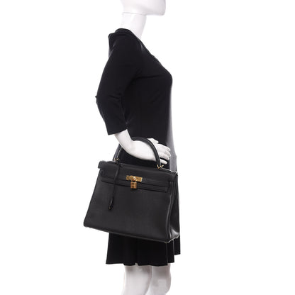 Hermes Togo Kelly Retourne 32 Black 3 of 12