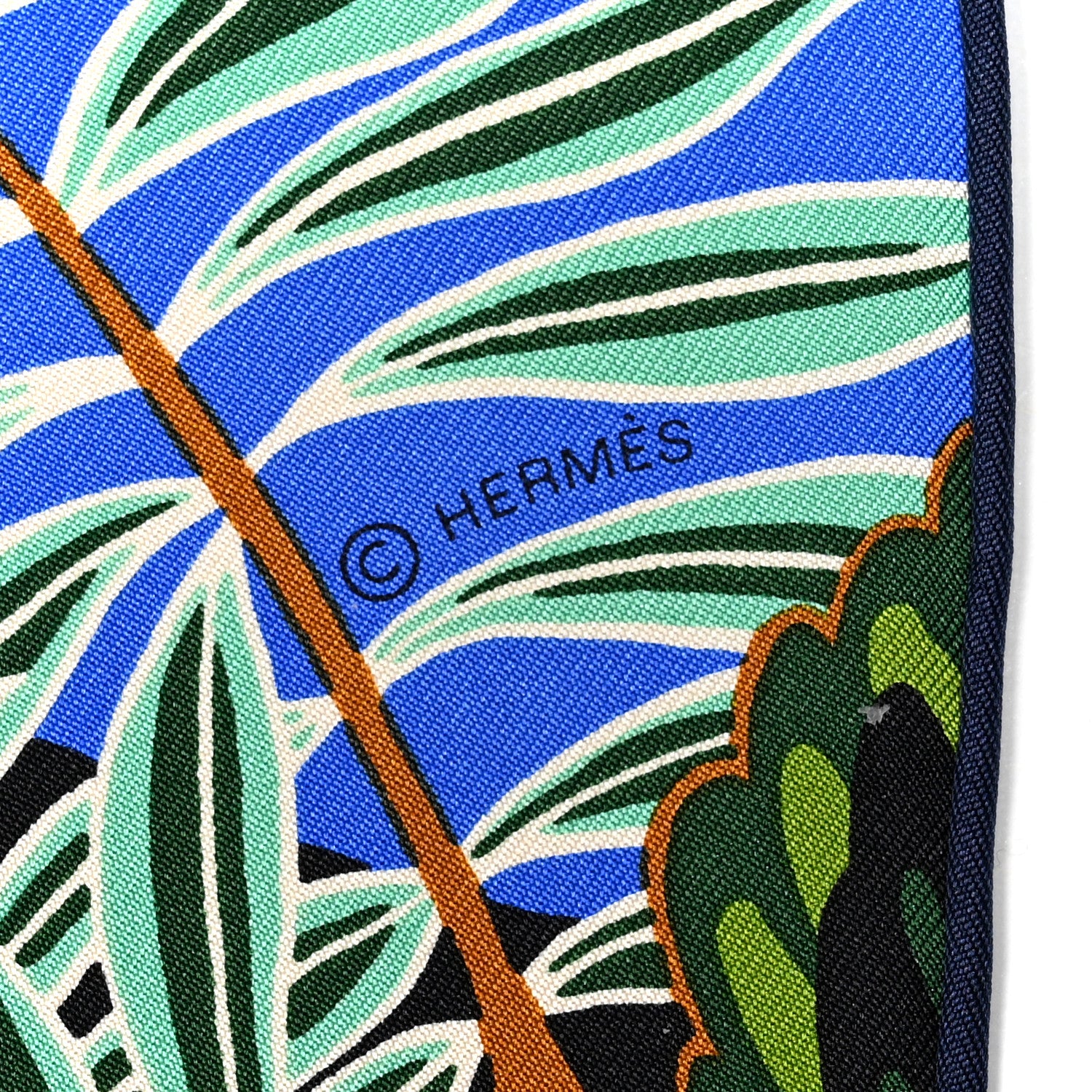 Hermes Silk The Three Graces Scarf 90 Bleu Vif Marron Vert 4 of 6