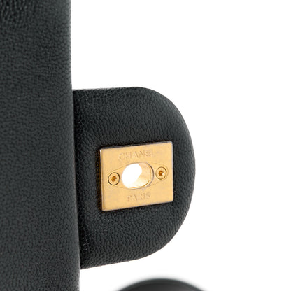 Chanel Shiny Caviar Quilted Mini Top Handle Flap Black 8 of 13