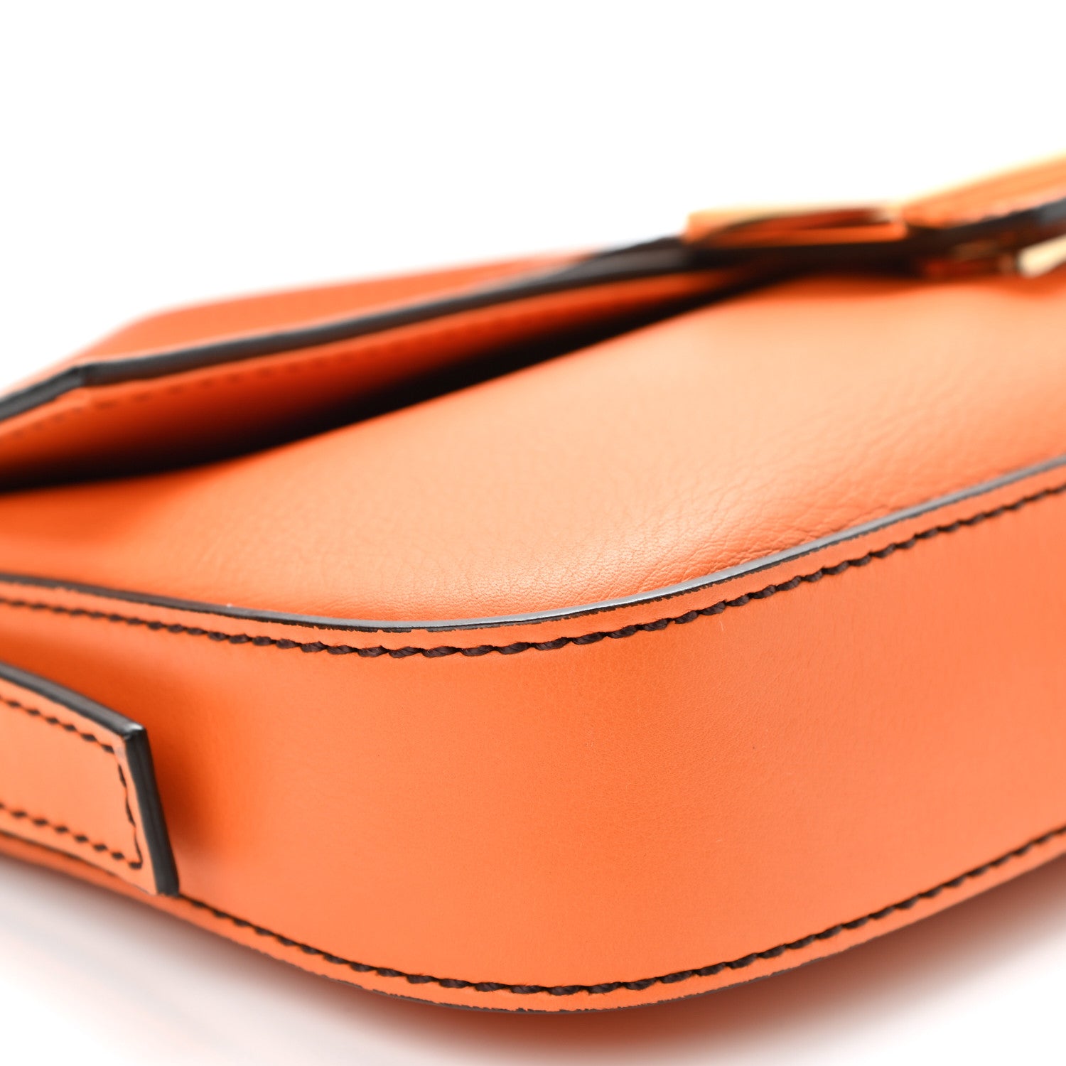 Fendi Vitello Flamingo Enamel Interchangeable Strap Baguette Orange Black Tobacco 8 of 9