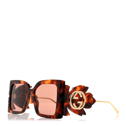 Gucci Acetate Square Frame Wing Sunglasses GG0535S Havana 1 of 8