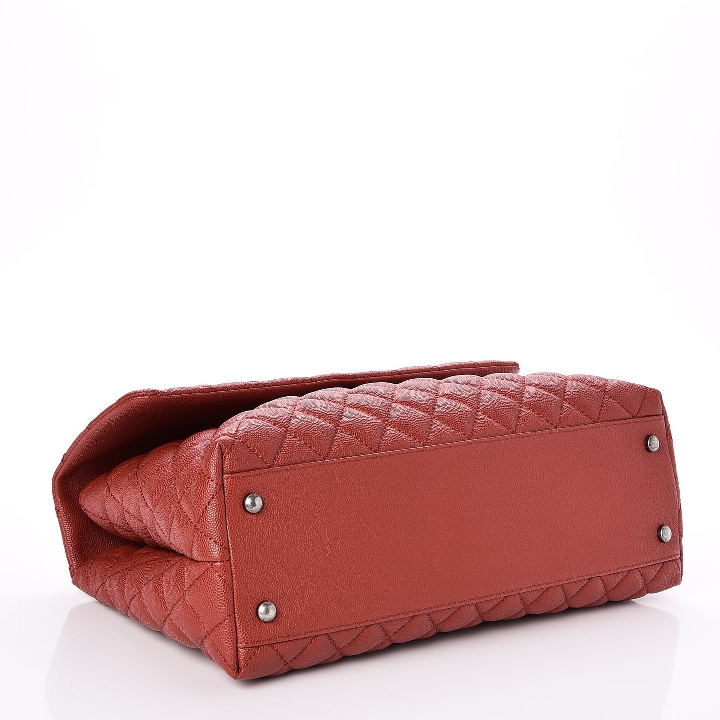 Caviar Quilted Medium Coco Handle Flap Dark Red