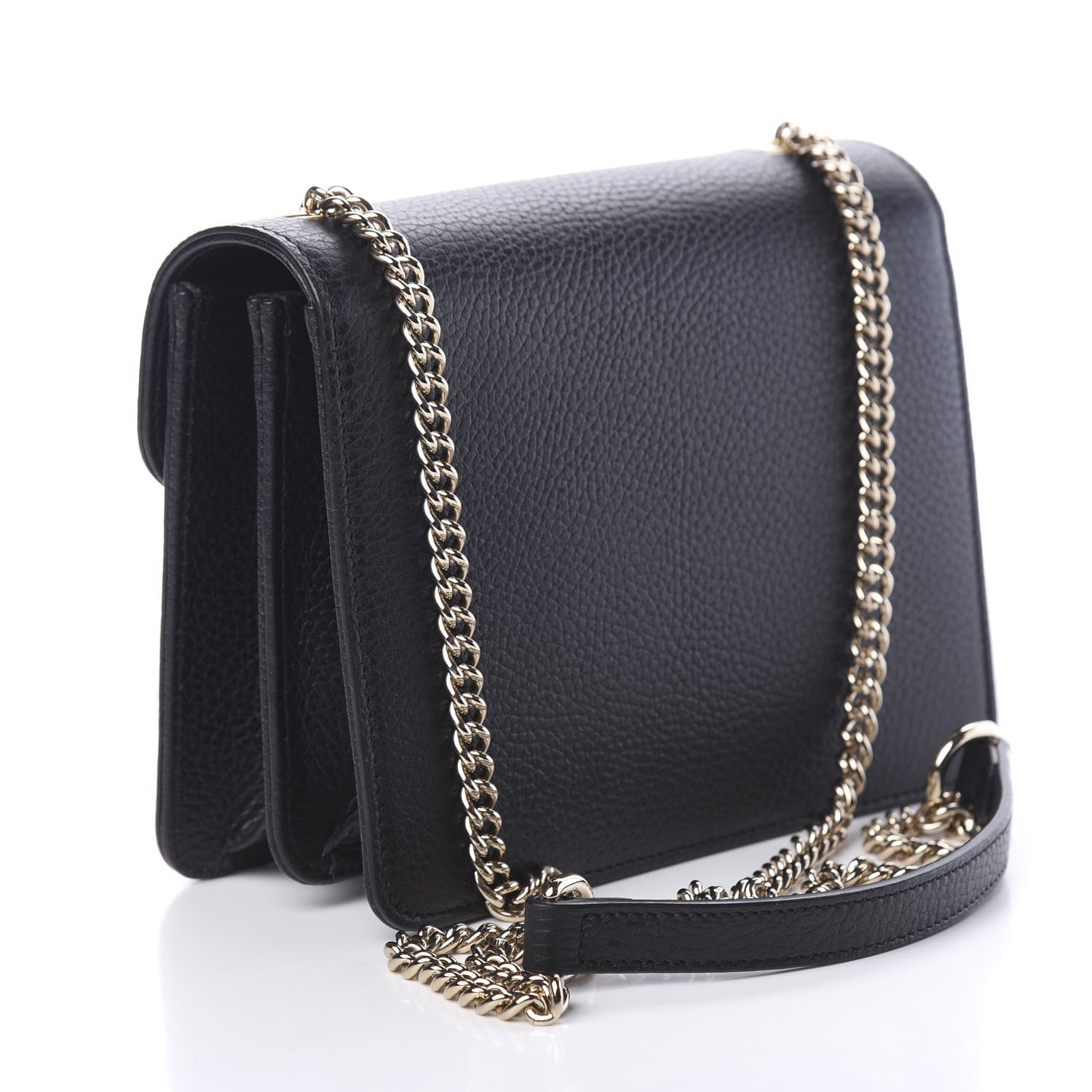 Gucci Dollar Calfskin Small Interlocking G Shoulder Bag Black 2 of 9