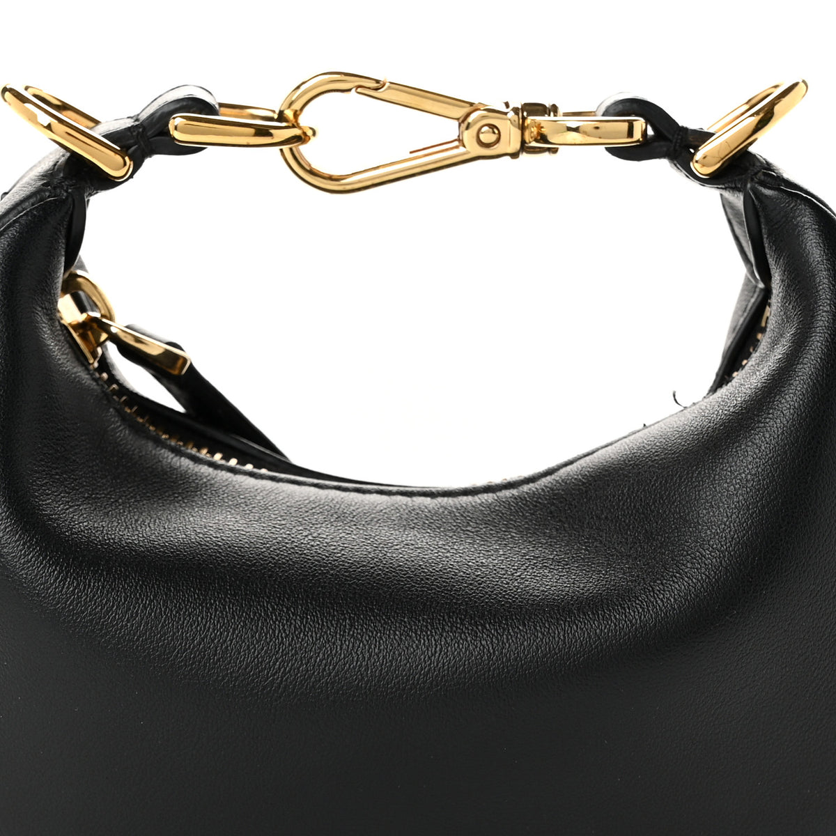 Fendi Vitello Grace Matte Nano Fendigraphy Hobo Charm Black 8 of 11