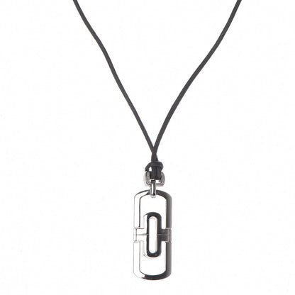 Bulgari Stainless Steel Diamond Parentesi Pendant Necklace 4 of 6