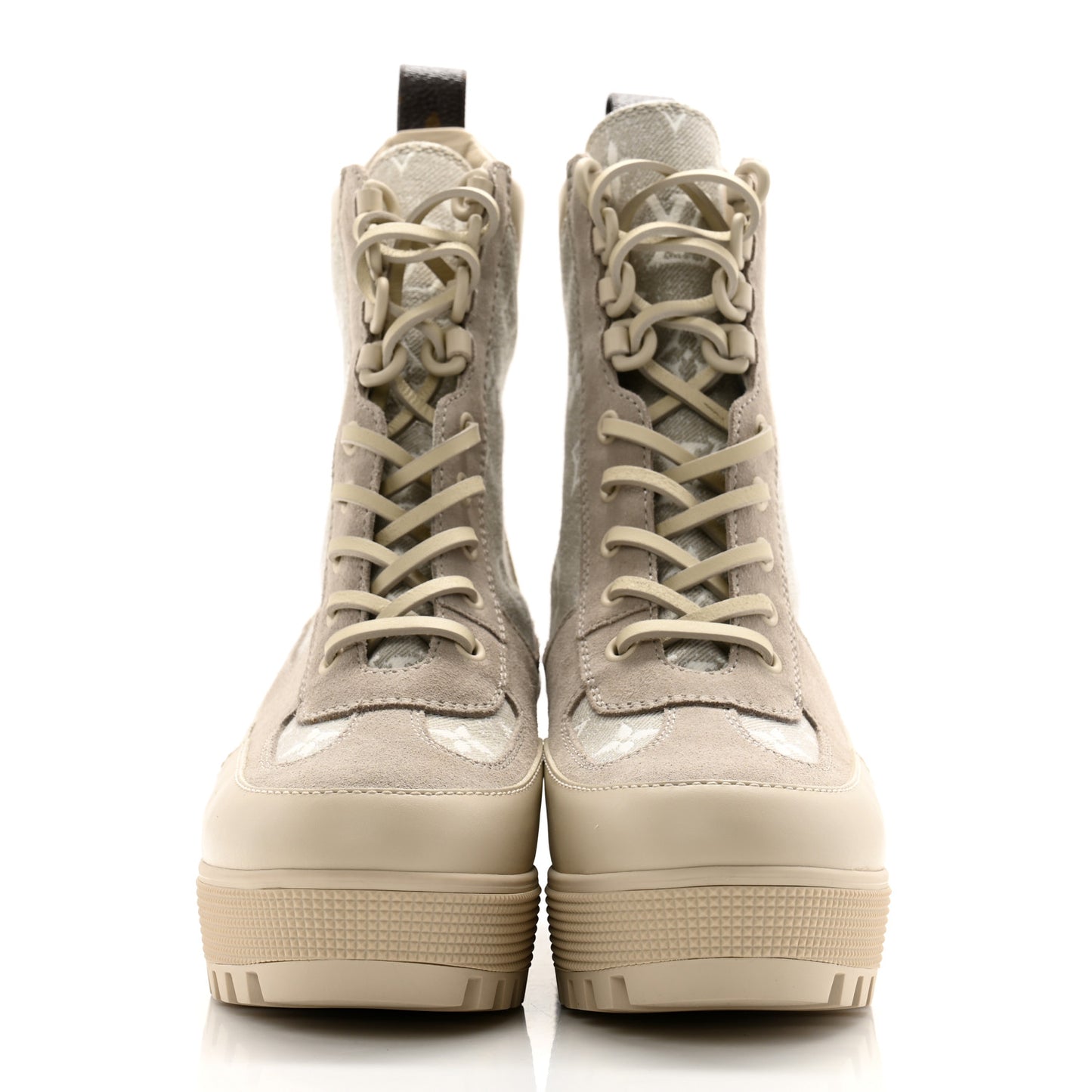 Suede Calfskin Laureate Platform Desert Boots 37.5 Taupe
