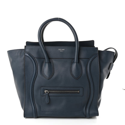 Celine Drummed Calfskin Mini Luggage Blue 1 of 9