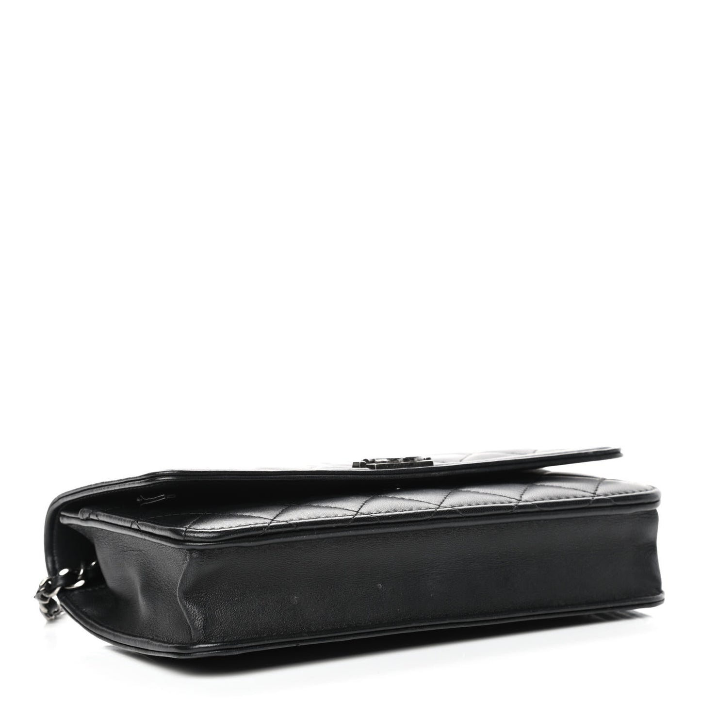 Lambskin Quilted Boy Wallet On Chain WOC Black