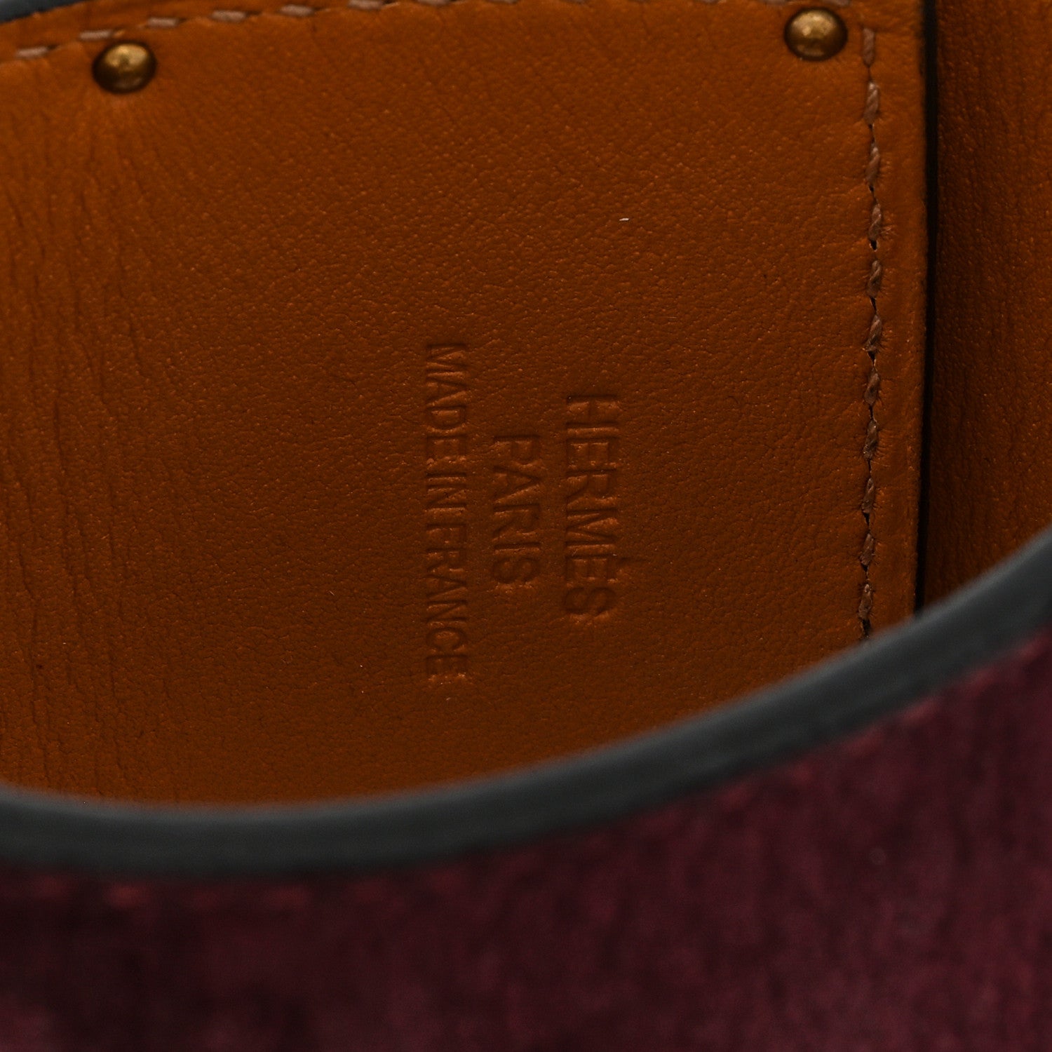 Hermes Veau Doblis Suede Kelly Dog Extreme Bracelet S Prune 3 of 3