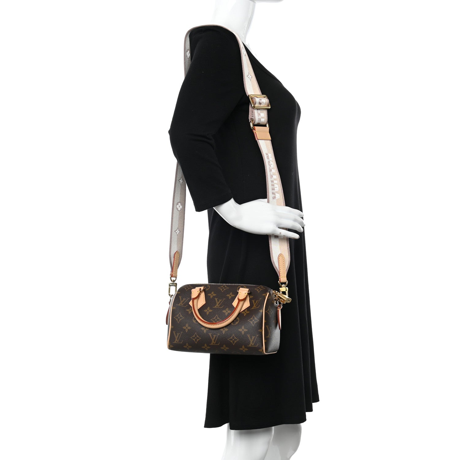 Louis Vuitton Monogram Speedy Bandouliere 20 Beige 2 of 10