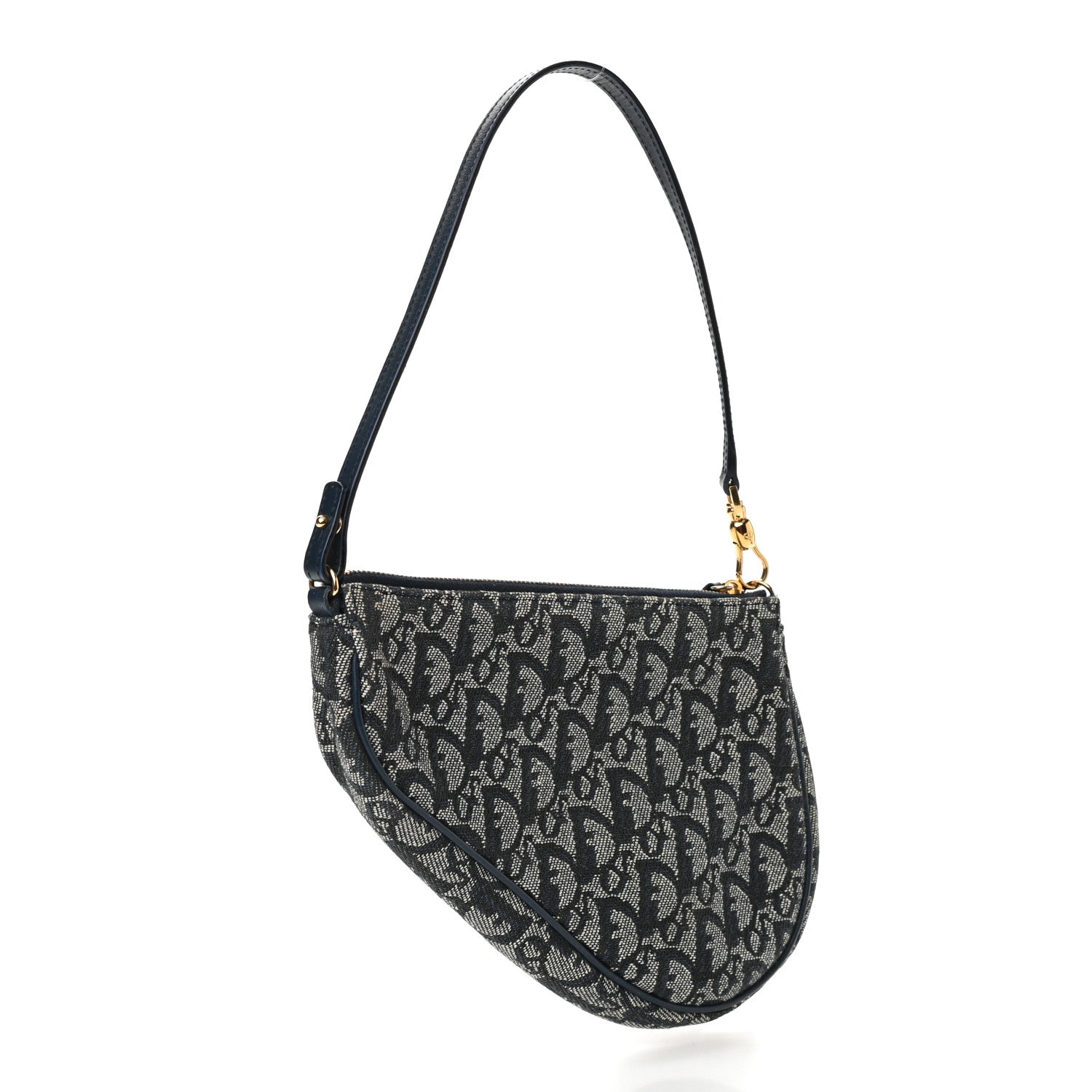 Christian Dior Monogram Mini Saddle Pochette Navy 3 of 10