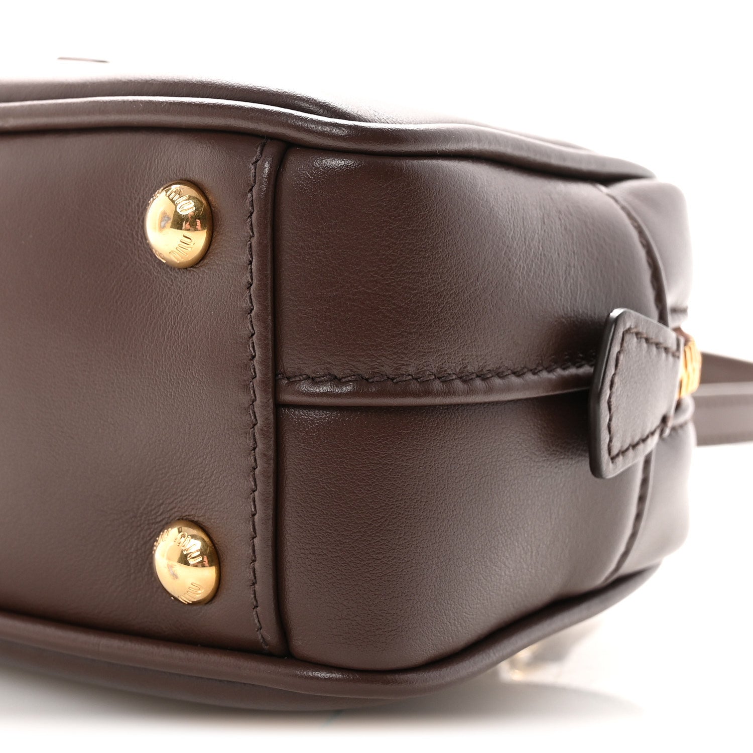 Miu Miu Calfskin Mini Arcadie Top Handle Bag Briarwood 1879683