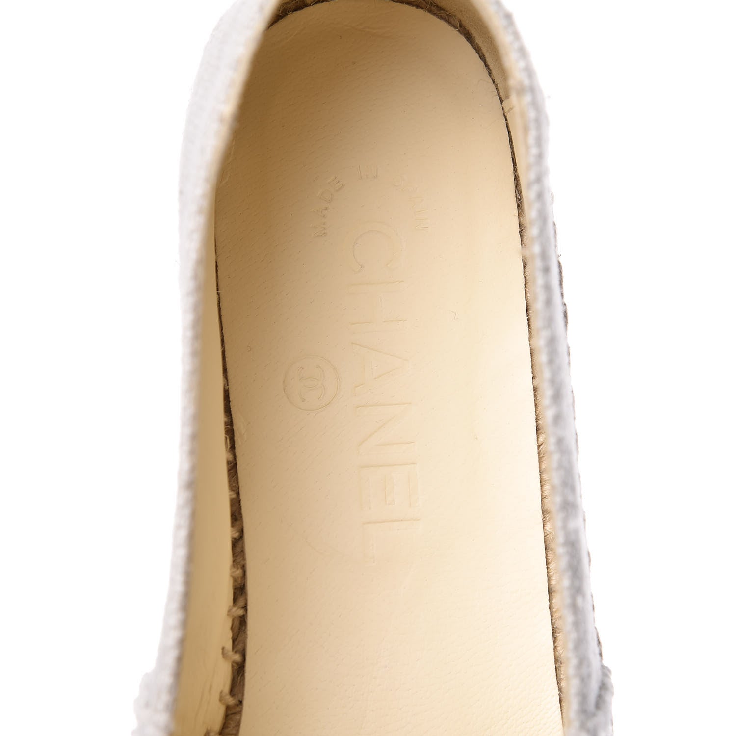 Chanel Linen CC Espadrilles 38 Beige Black 8 of 11
