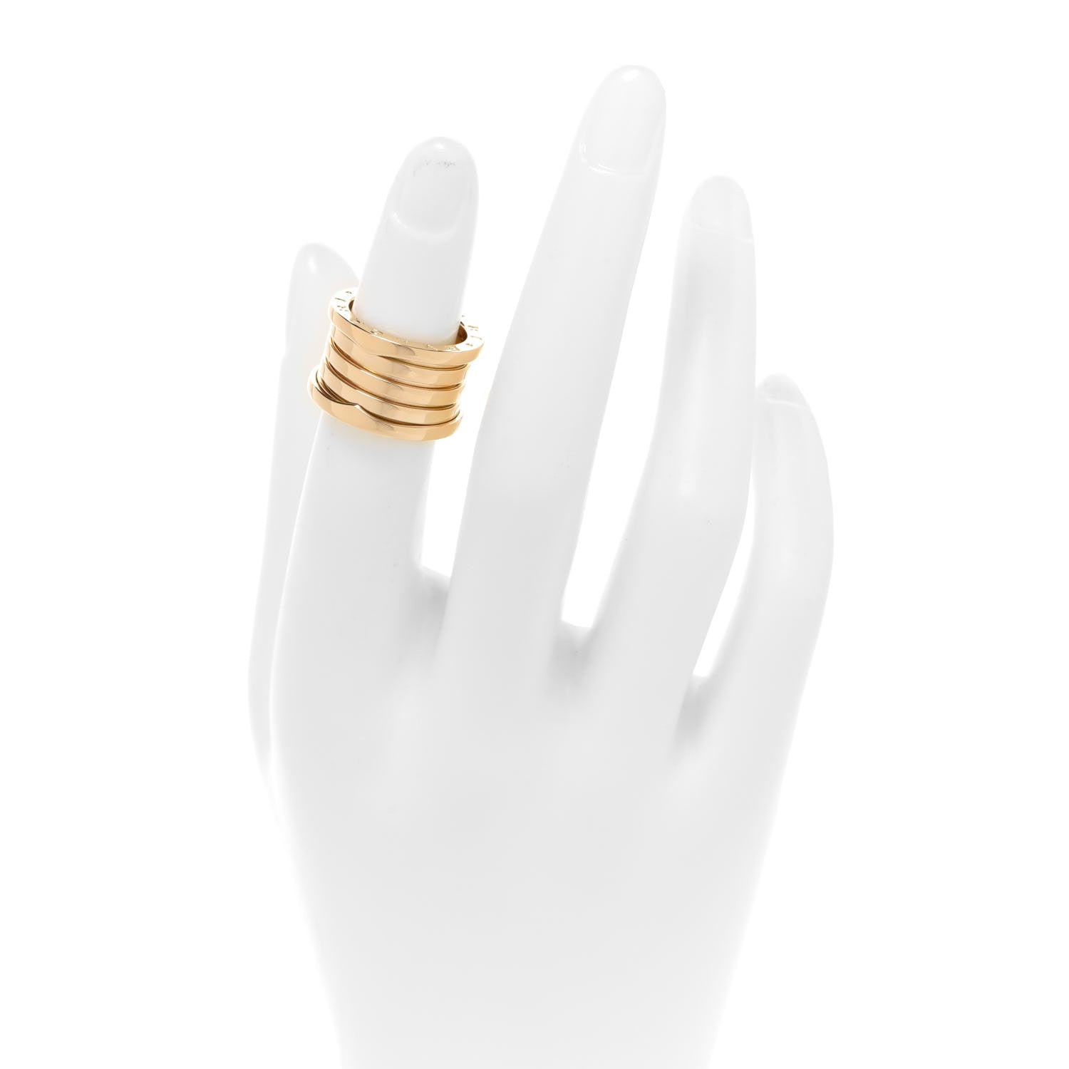 Bulgari 18K Yellow Gold B.Zero1 Five-Band Anniversary Ring 48 4.5 2 of 4