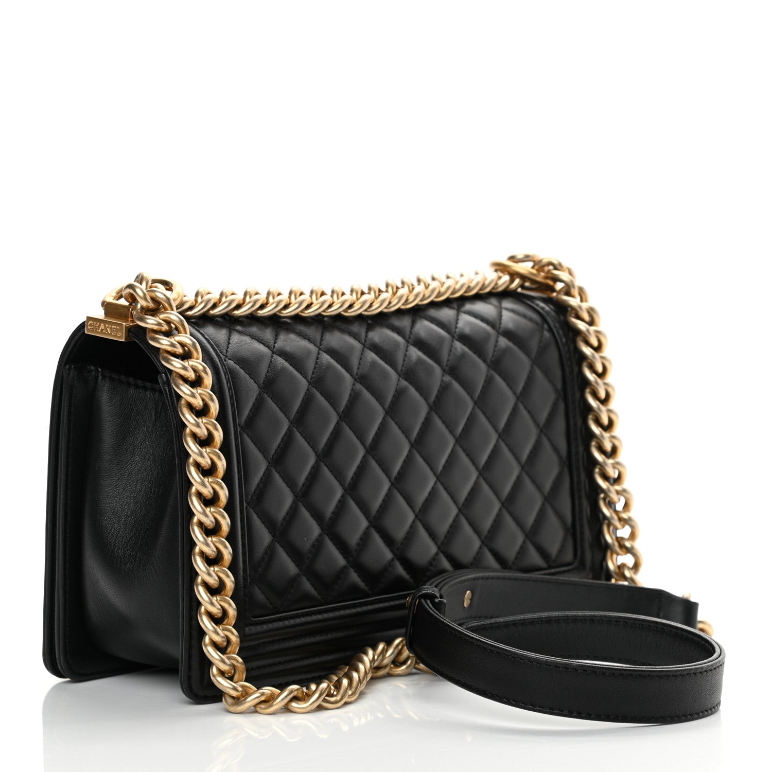 Chanel Lambskin Quilted Medium Boy Flap Black 3 of 18