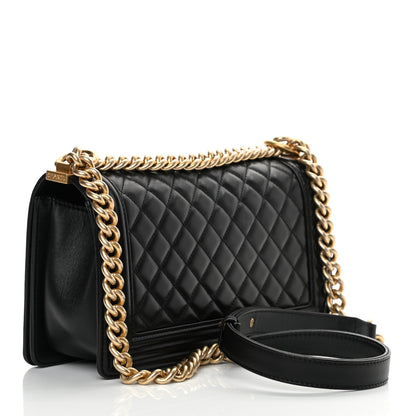 Chanel Lambskin Quilted Medium Boy Flap Black 3 of 18