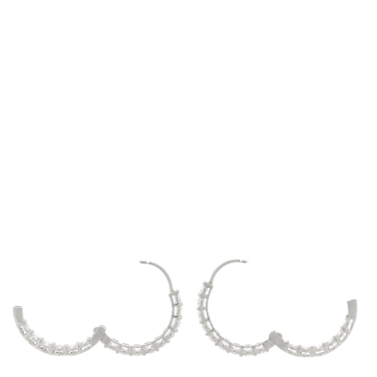 Tiffany Platinum Diamond 2.39ctw Inside-Out Hoop Earrings 4 of 6