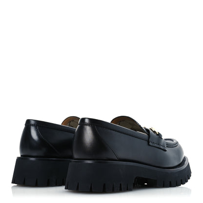 Gucci Betis Glamour Calfskin Womens Horsebit Loafers 37.5 Black 5 of 11