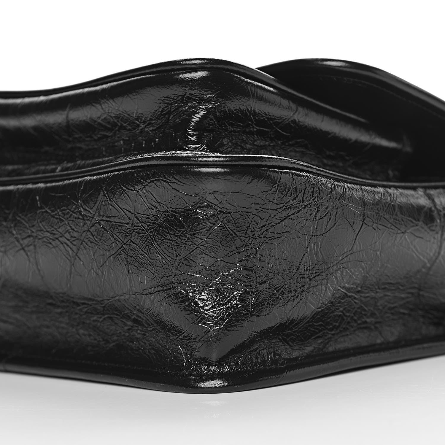 Saint Laurent Crinkled Calfskin Matelasse Monogram Baby Niki Chain Satchel Black 9 of 10