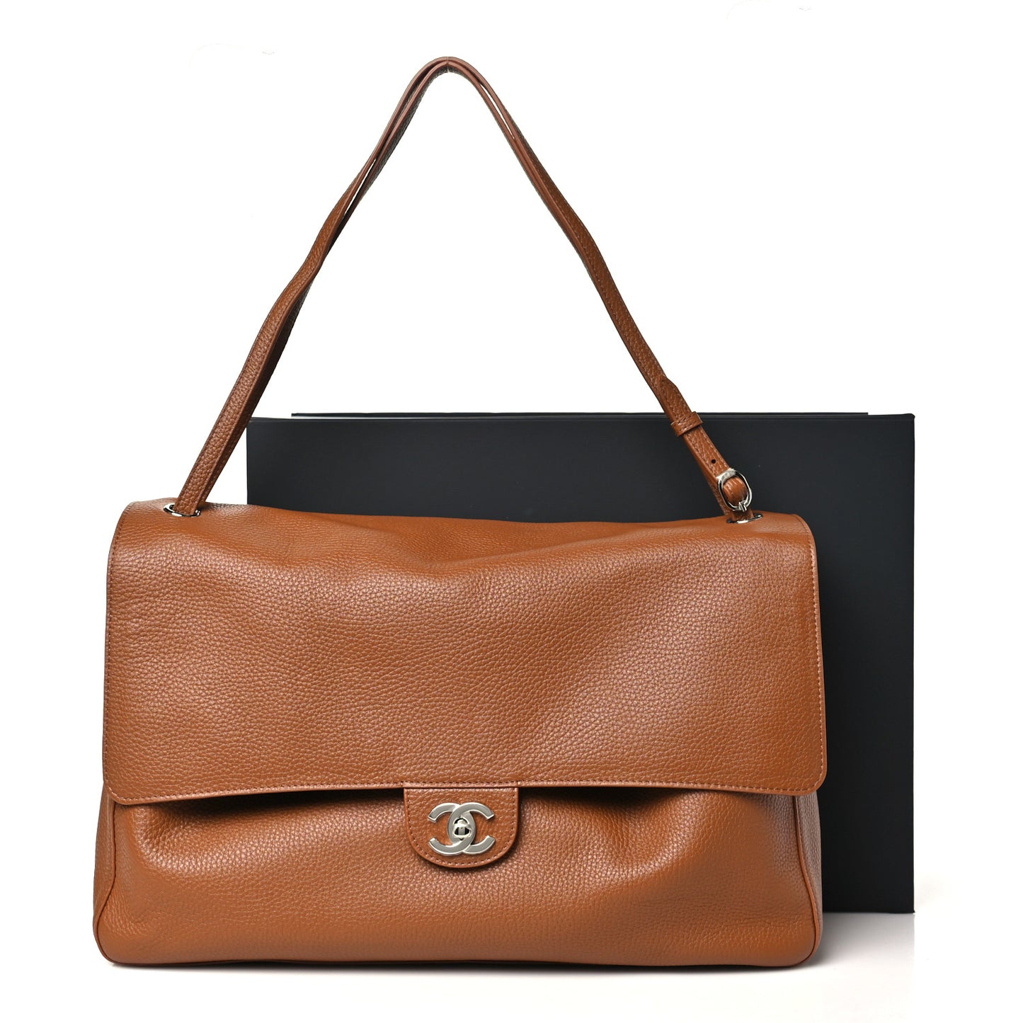 Grained Calfskin Souplissimo Maxi Flap Camel