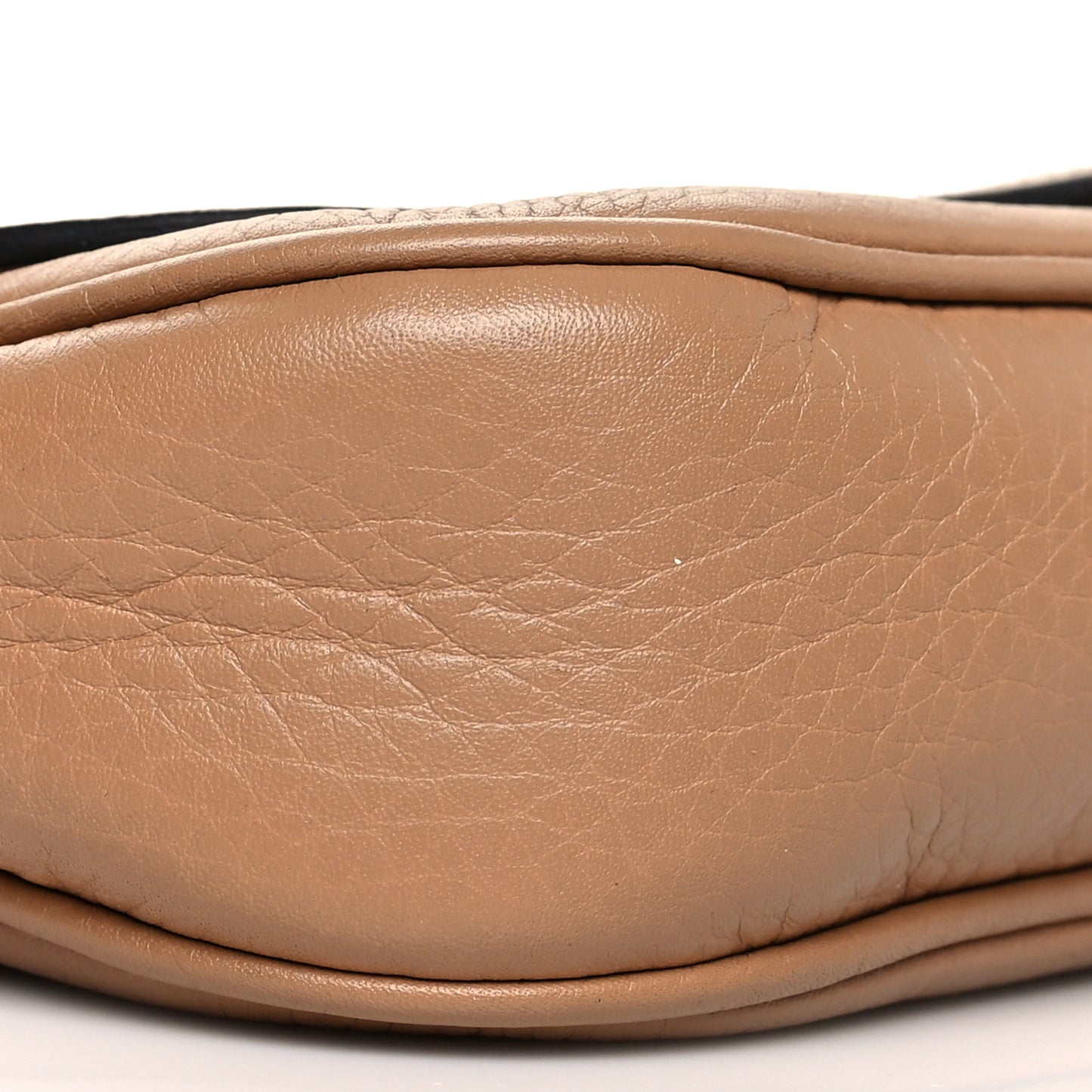 Pebbled Calfskin Medium Soho Flap Crossbody Camelia