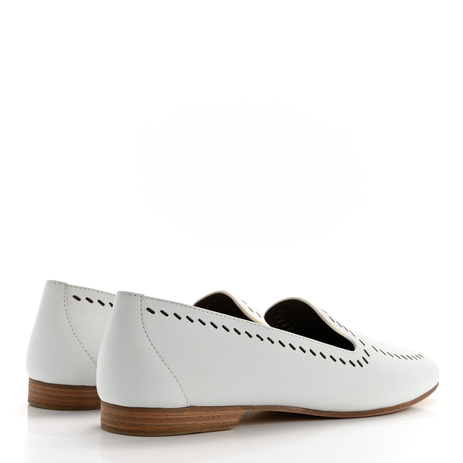 Hermes Calfskin Ovale Moccasin Loafers 37 White 4 of 9