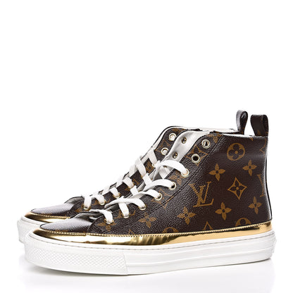 Louis Vuitton Patent Monogram Stellar Sneaker Boots 37 Gold 3 of 11