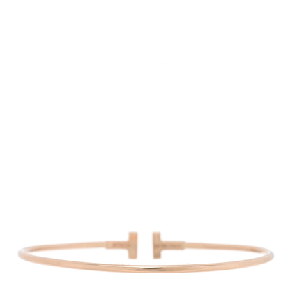 Tiffany 18K Rose Gold Narrow T Wire Bracelet 2 of 3