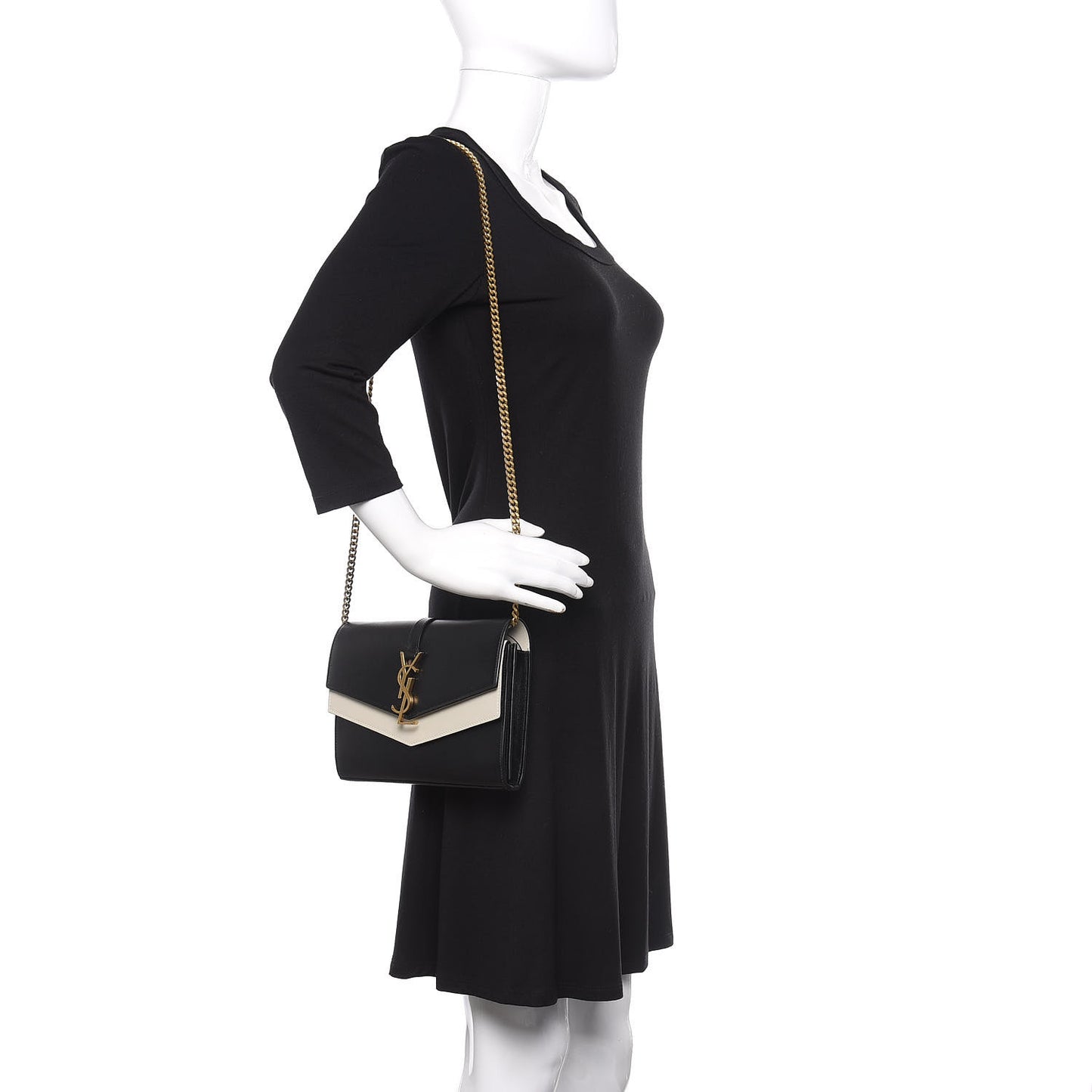 Smooth Calfskin Monogram Sulpice Chain Wallet Black Crema Soft