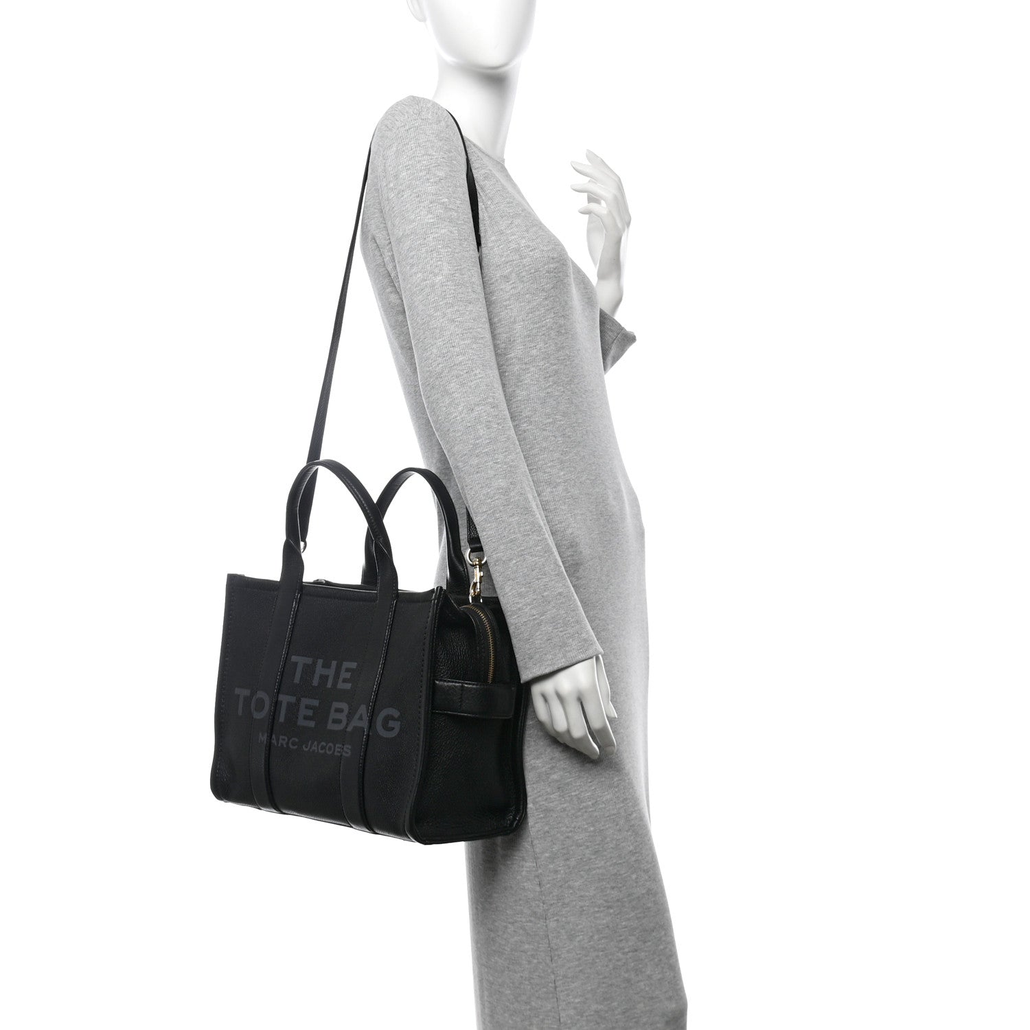 Marc Jacobs Grained Calfskin Medium The Tote Bag Black 2 of 10