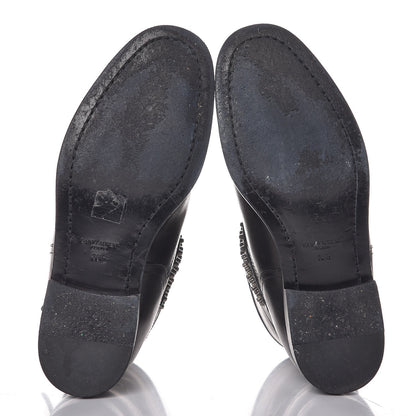 Saint Laurent Smooth Calfskin Studded Light Bowling Boots 36.5 Black 5 of 11