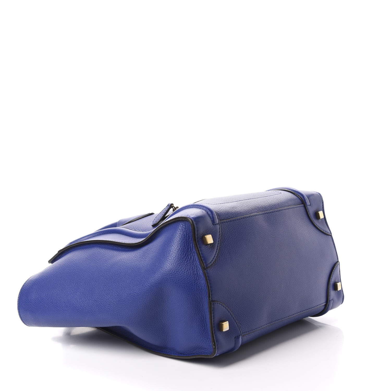 Celine Drummed Calfskin Mini Luggage Indigo 4 of 15