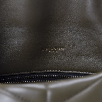 Saint Laurent Lambskin Quilted Toy Loulou Puffer Monogram Chain Satchel Seaweed 9 of 12