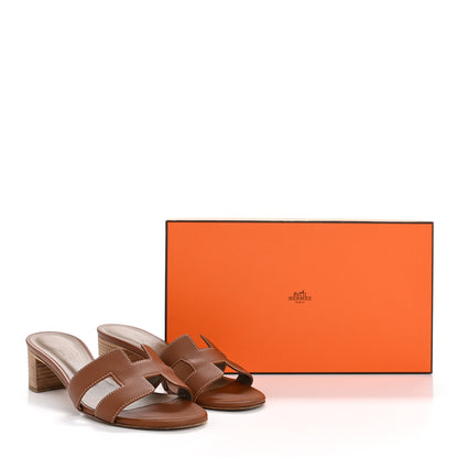 Hermes Calfskin Oasis Sandals 37 Gold 11 of 11