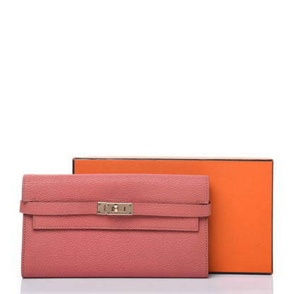 Hermes Chevre Mysore Kelly Longue Wallet Rose The 19 of 19