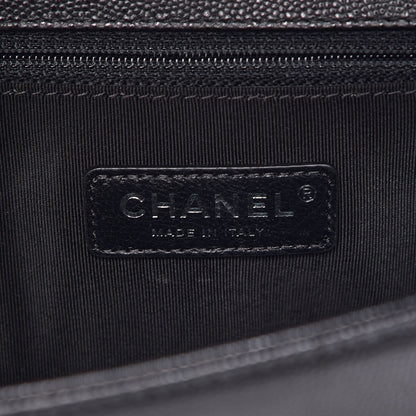 Chanel Caviar Chevron Quilted New Medium Boy Flap Black 6 of 9