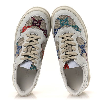 Gucci Dali Soft Calfskin GG Tennis Embossed Perforated Womens Platform 55mm Sneakers 38.5 White Multicolor 2 of 12